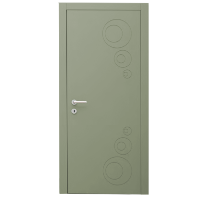 Interior Door with Frame EKASA INCONTRI IN-RIM 90x240х12 cm, with Hinges, Magnetic Lock, Olive Green