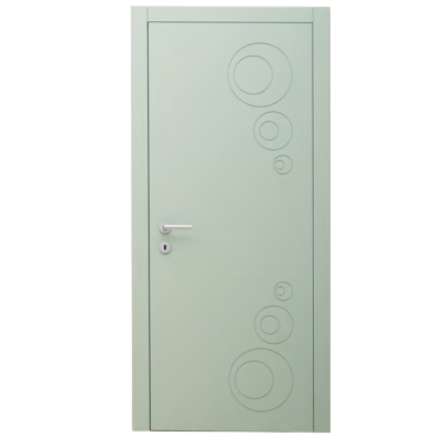 Interior Door with Frame EKASA INCONTRI IN-RIM 90x240х12 cm, with Hinges, Magnetic Lock, Sage Green