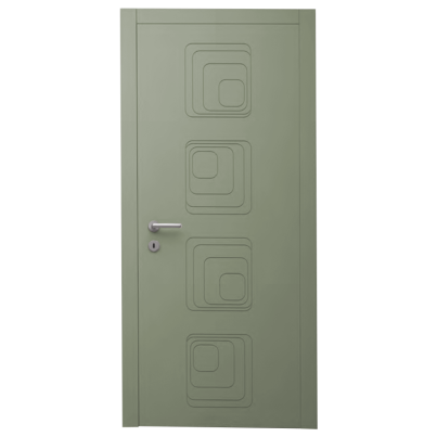 Interior Door with Frame EKASA INCONTRI IN-RING 100x240х12 cm, with Hinges, Magnetic Lock, Olive Green