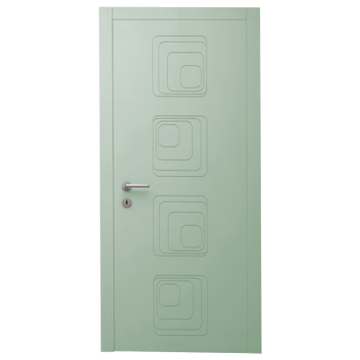 Interior Door with Frame EKASA INCONTRI IN-RING 100x240х12 cm, with Hinges, Magnetic Lock, Sage Green