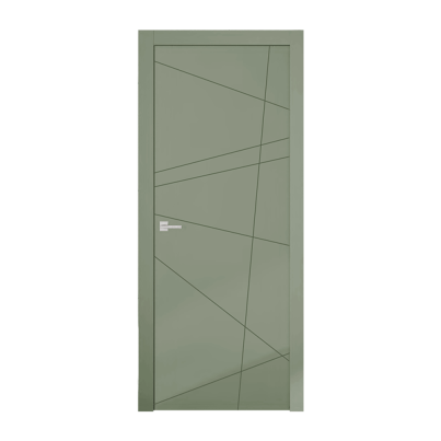 Interior Door with Frame EKASA INCONTRI STELLA 80x210х12 cm, with Hinges, Magnetic Lock, Olive Green