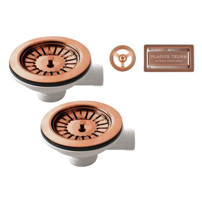 Two-way PVD waste kit 90mm copper