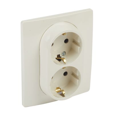 LEGRAND German type double socket NILOE 16A ivory