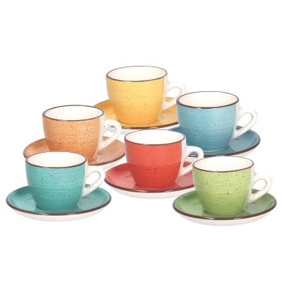 6 coffee CUP&SAU.SET LOUISE ART&PEPPER MCS V-A