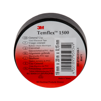 ИЗОЛИРБАНД 3M TEMFLEX 1500 20MX19MM ЧЕРЕН