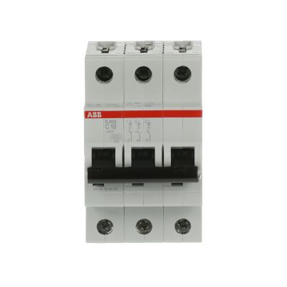 ABB Miniature circuit breaker for industrial use S203-C10 10A 3P 6kA curve C