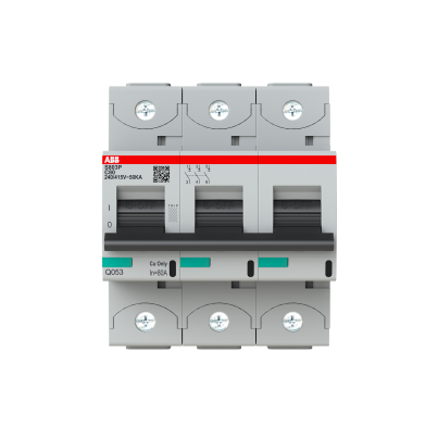 ABB Miniature circuit breaker for industrial use S803P-C80 AC/DC 80A 3P 50kA curve C