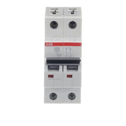 ABB Miniature circuit breaker for industrial use S202-C63 63A 2P 6kA curve C