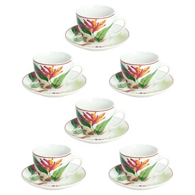 Set of 6 Coffee cups with saucers cc 120MADISON TROPICALIA