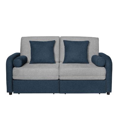 Straight sofa with a pull-out mechanism LOTUS, Gray/Navy