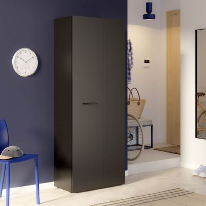 Shoe cabinet SEVENTEEN, 68.7/181.1 cm, Black