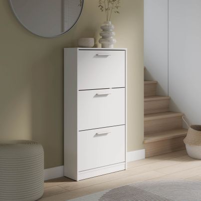 Shoe cabinet SIXTEEN, 58.2/115.5 cm, White