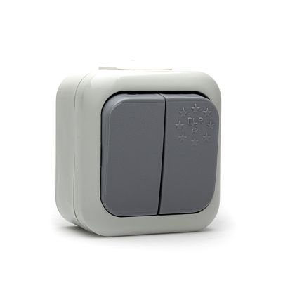 Ключ Сериен Евро НК, сх.5, 10А, 250V, Открит монтаж, IP44, Сив