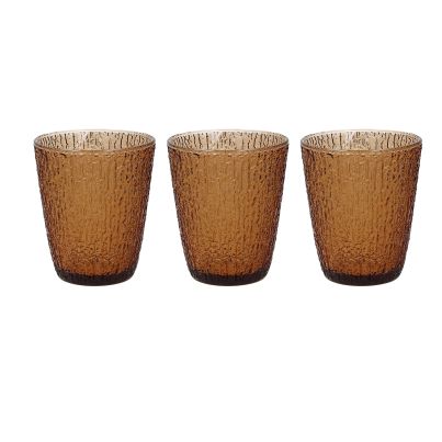 DAVOR - SET 3 TUMBLER GLASS AMBRA