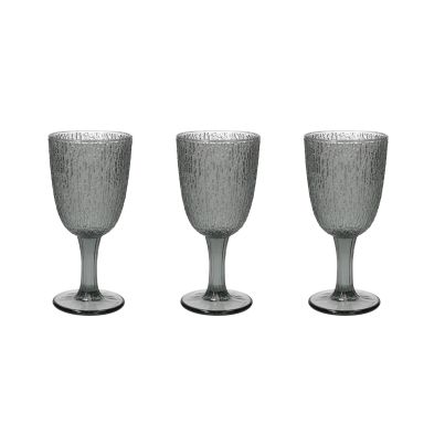 DAVOR - SET 3 GOBLETS GLASS GRIGIO