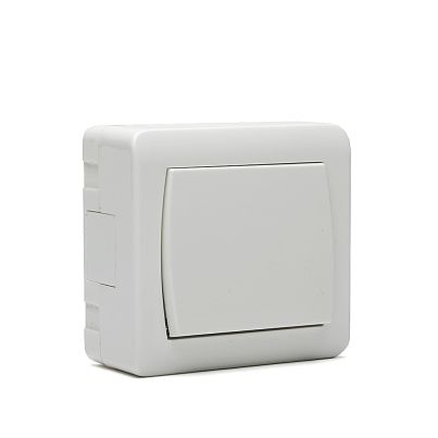 Ключ Еднополюсен Мираж НК, сх.1, 10A, 250V, Открит монтаж, Бял