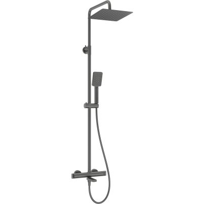 Shower column THERM, with bathtub mixer, thermostatic, Titanium