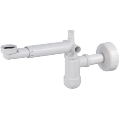 TELESCOPIC BASIN TRAP, WHITE, SPACE SAVING