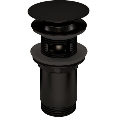 Click-clack for washbasin, round, with bushing, black