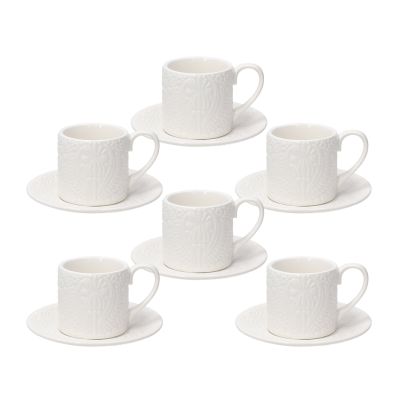 Set of 6 Coffee cups with saucers ORNAMENT COPENAGHEN