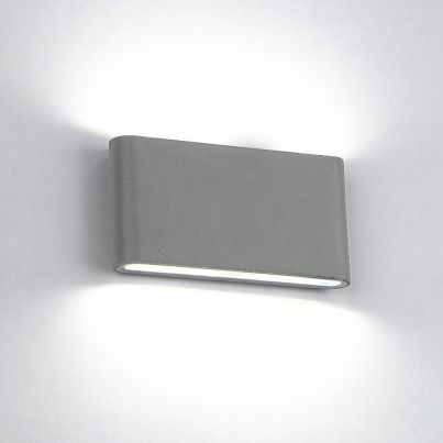 LED WALL LIGHT ROUNDED 2x6W 4000K IP20 GREY