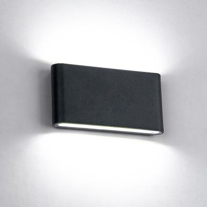 LED WALL LIGHT ROUNDED 2x6W 4000K IP20 BLACK
