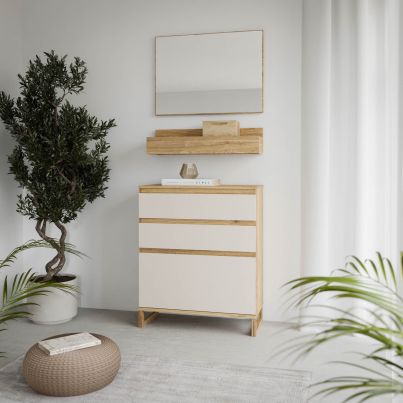 Hallway set SEVENTEEN, 75.4/200 cm, Sand/Mauvella oak