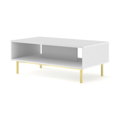 RAVENNA Coffee Table 90x60x45 white, gold frame