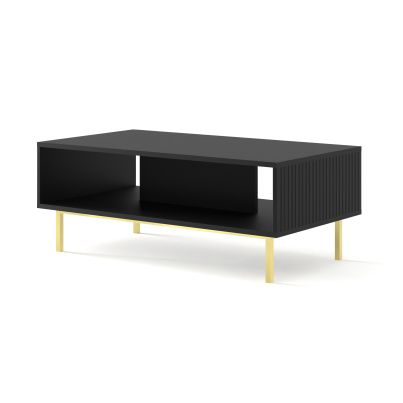 RAVENNA Coffee Table 90x60x45 black, gold frame