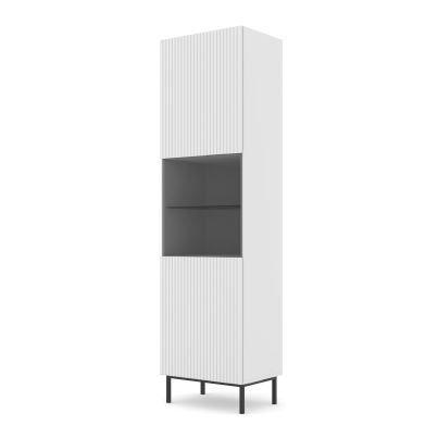 RAVENNA Glass Display Cabinet 1D1S, white, white frame