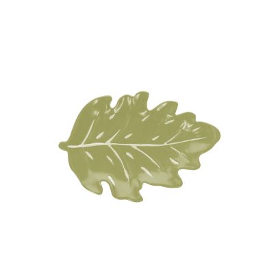 TOGNANA RELIEF Green Plate Foglie, 26x18x3 cm