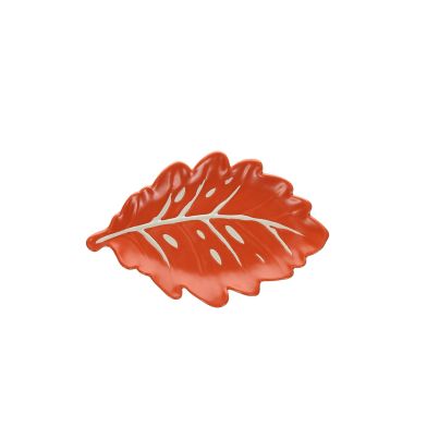 TOGNANA RELIEF Orange Plate Foglie, 24x16x3 cm