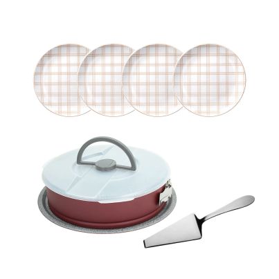 Комплект за сервиране с 4 чинии за десерт Форма за торта TOGNANA 26 cm и шпатула за торта