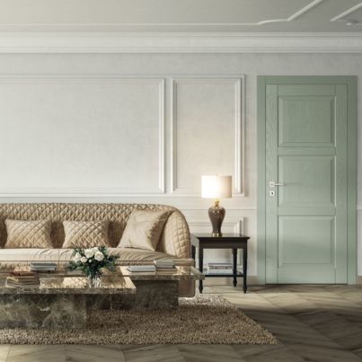 Interior Door with Frame EKASA SOFT 80x210х12 cm, with Hinges, Left Magnetic Lock, Sage