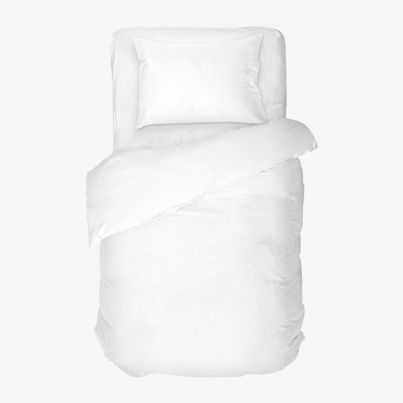 Единичен комплект спално бельо DILIOS Бяло, 3 части, бял