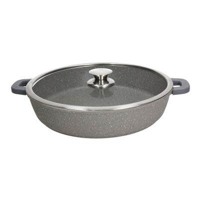 TOGNANA MYTHOS Skillet with Lid & Pot Holder Marble Nero Floatec, 36 cm