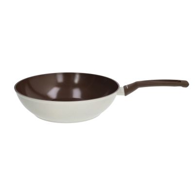 Wok Pan TOGNANA Sintonia, PFAS Free, 28cm, Beige-Maroon