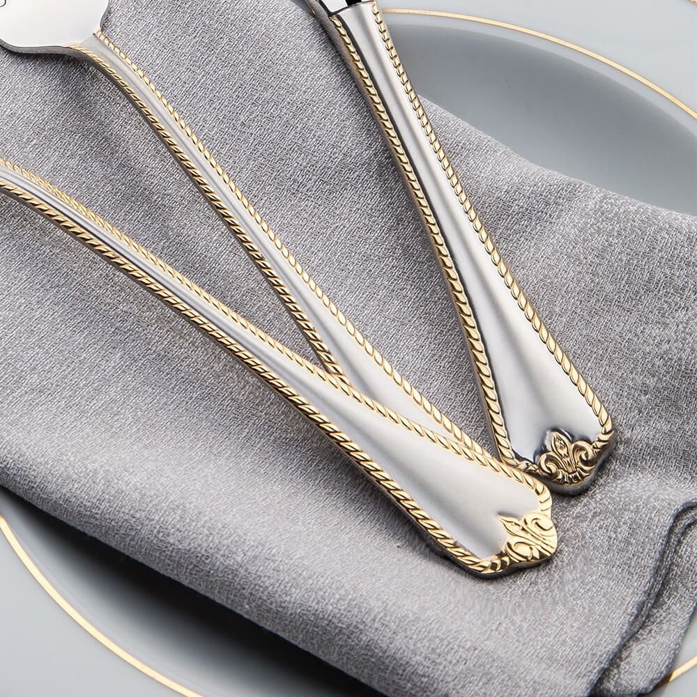 Cutlery FULYA 18pcs. Set, Gold Sandblast