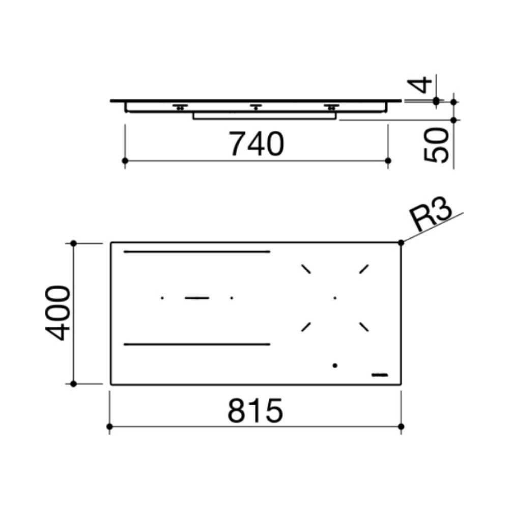 BARAZZA BUILT-IN INDUCTION HOB 3Z CITY 90CM BLACK