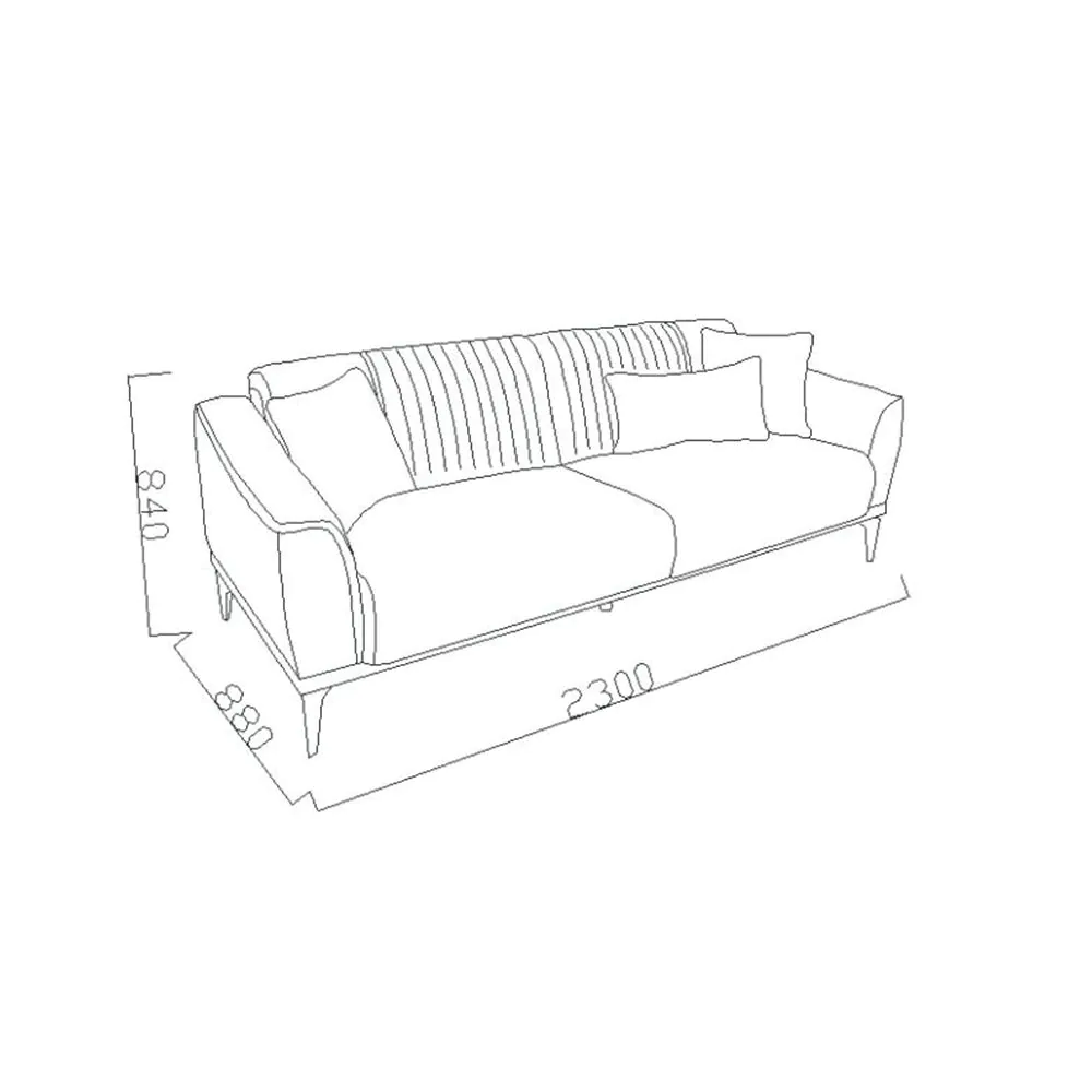 Three-seater sofa MONACO 230x88x84cm Nevada anthracite