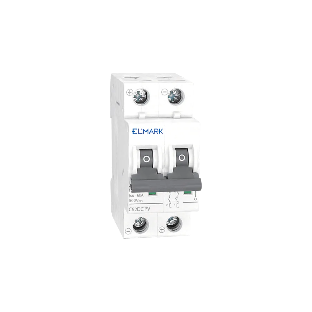 MCB DC62 63A 2P 6KA 500V КРИВА С ЗА PV СИСТЕМА