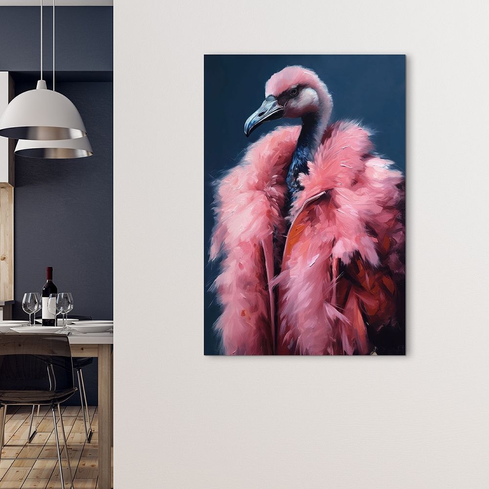 Glass printing wall art Glamorous in pink 80x120cm