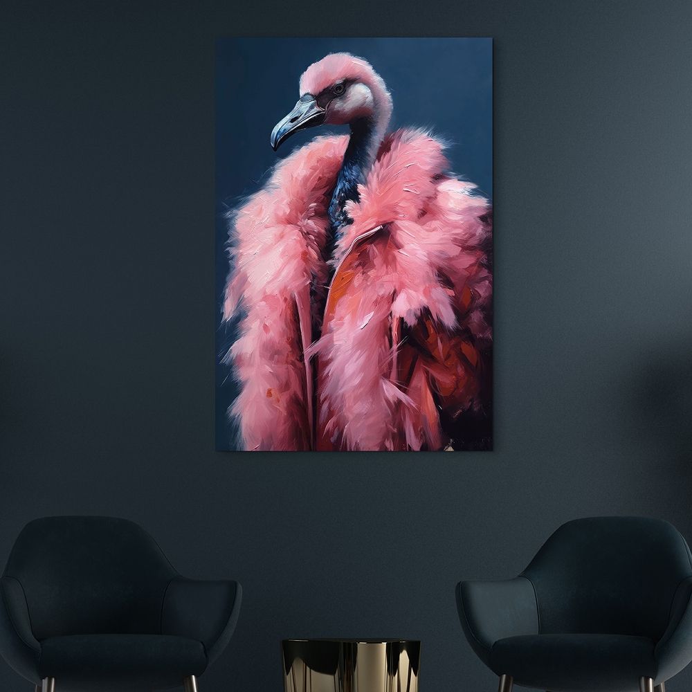 Glass printing wall art Glamorous in pink 80x120cm