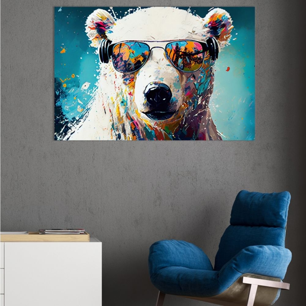 IMAGELAND КАРТИНА АКРИЛНО СТЪКЛО COOL POLAR BEAR