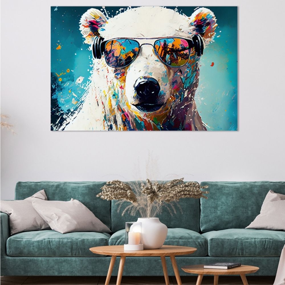 IMAGELAND КАРТИНА АКРИЛНО СТЪКЛО COOL POLAR BEAR