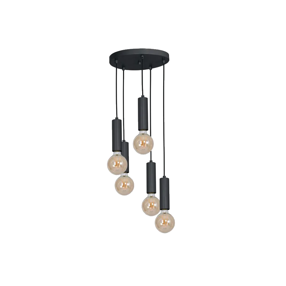 QUINN PENDANT 5XE27 BLACK