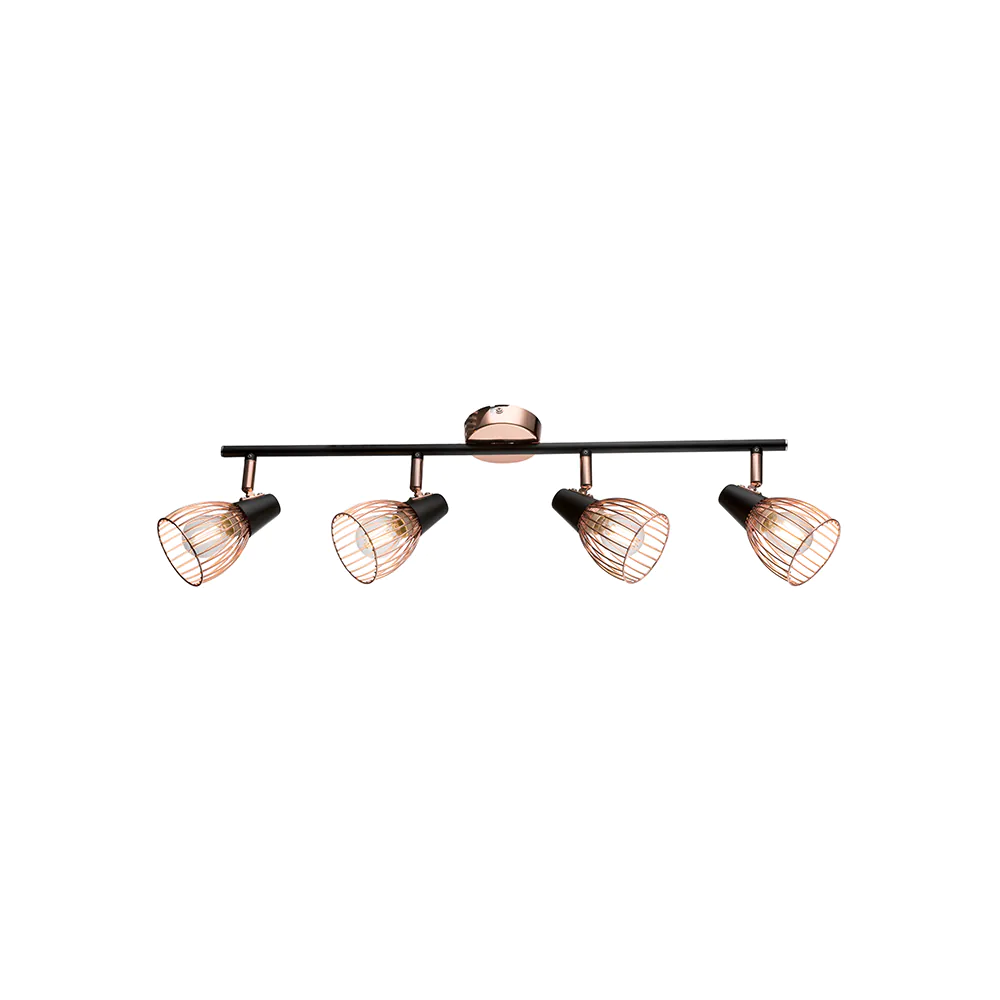 AMBIX Spot lamp 4xE14 black/copper