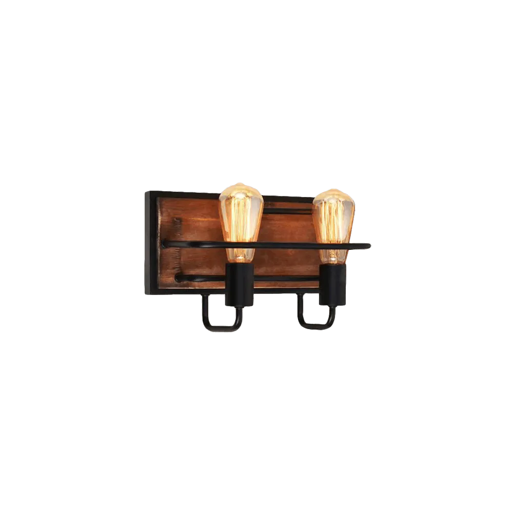 SILVIA Wall lamp 2xE27 black/wood SILVIA Wall lamp 2xE27 black/wood