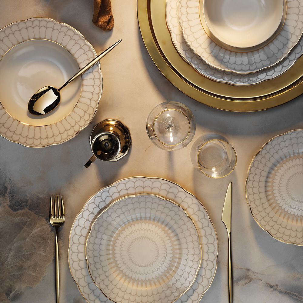 Dinner set Bone olympus 24 pcs. cream
