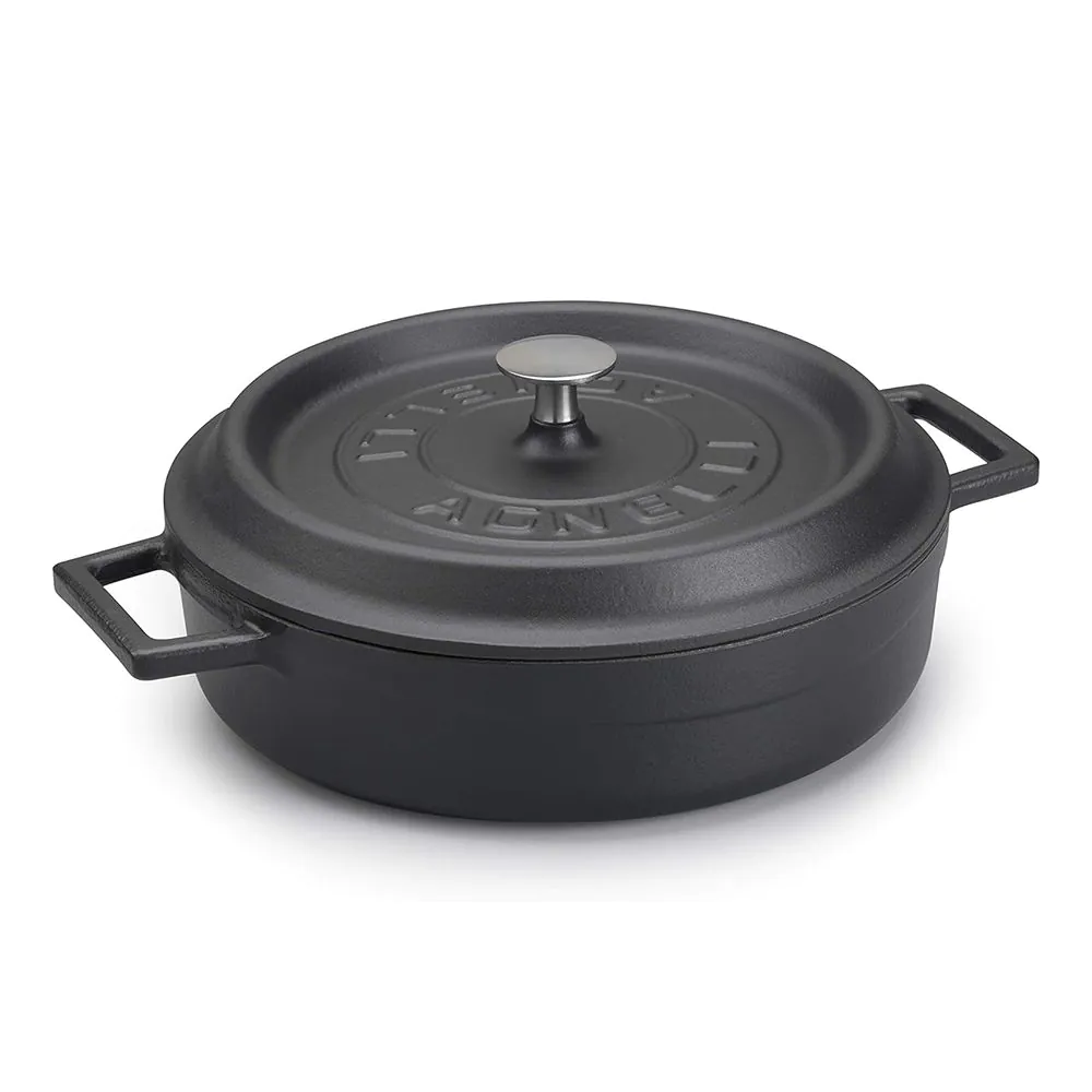 Cast iron round cocotte with lid 28cm 3,4l matte black Cast iron round cocotte with lid 28cm 3,4l matte black